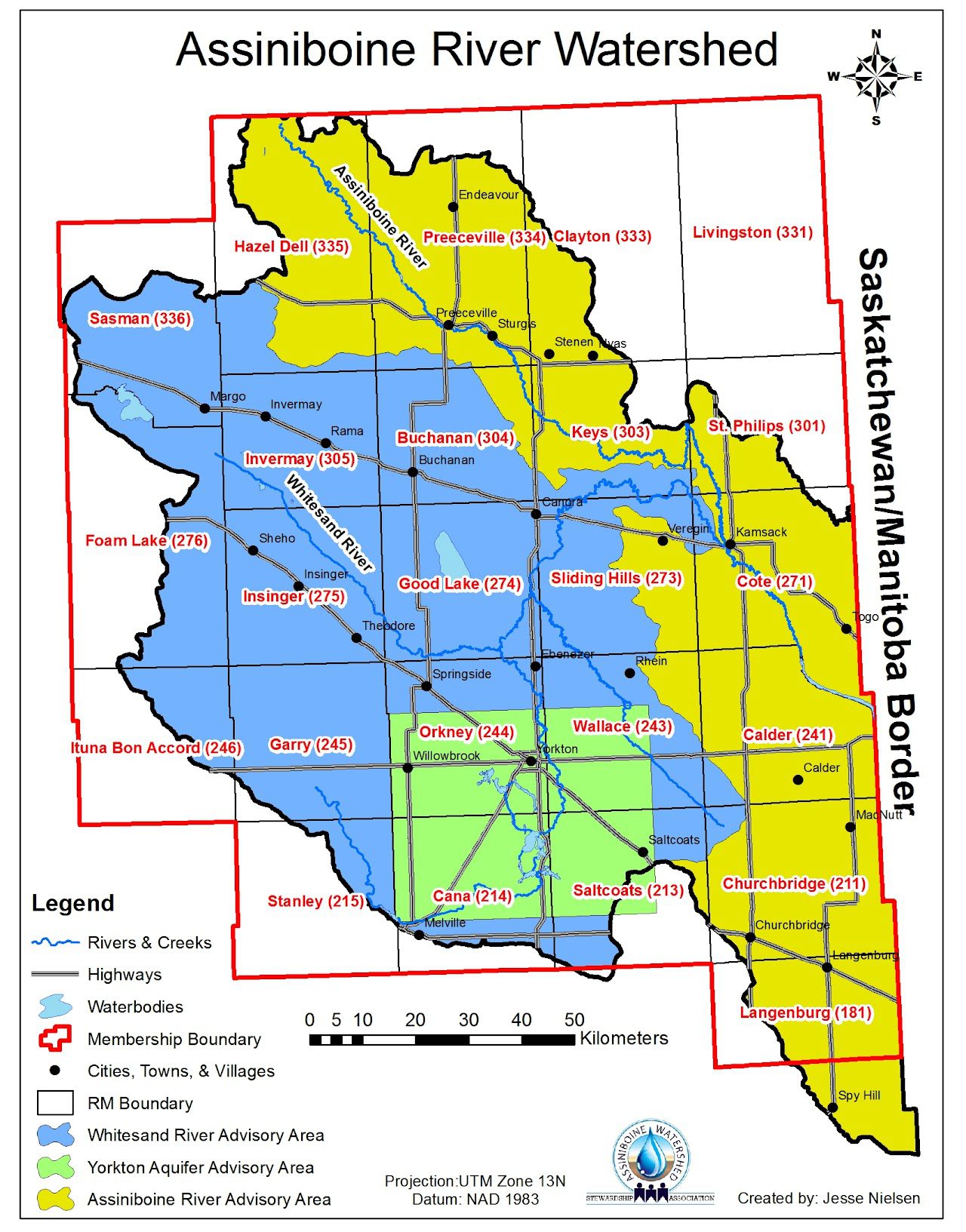 AWSA Watershed Map (RM name & No.)