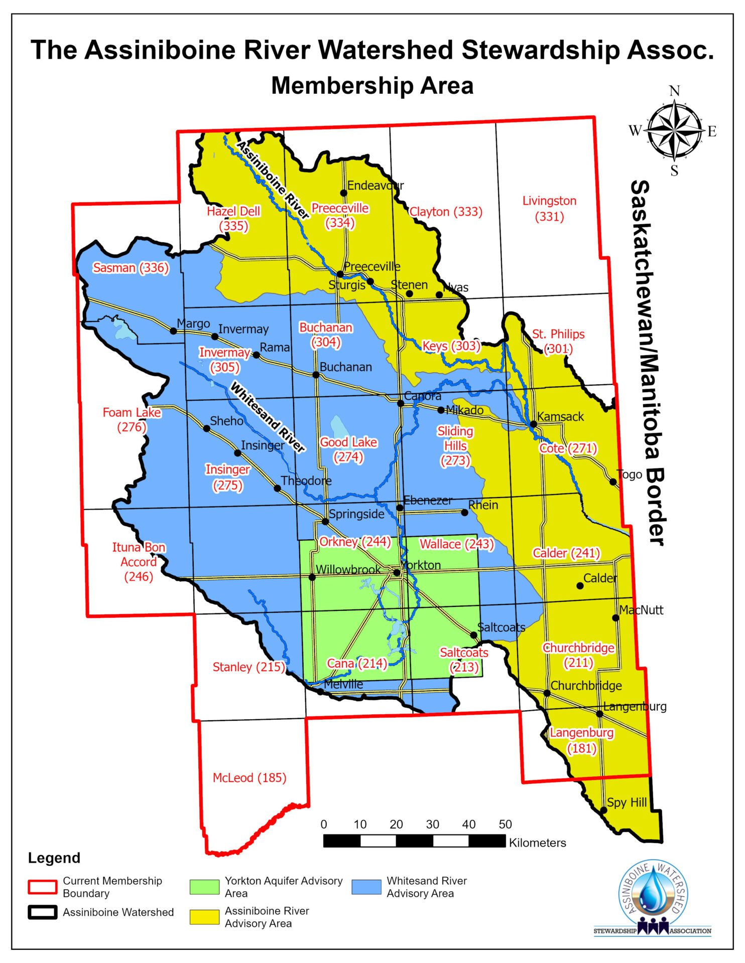 AWSA Watershed Map (RM name & No.)